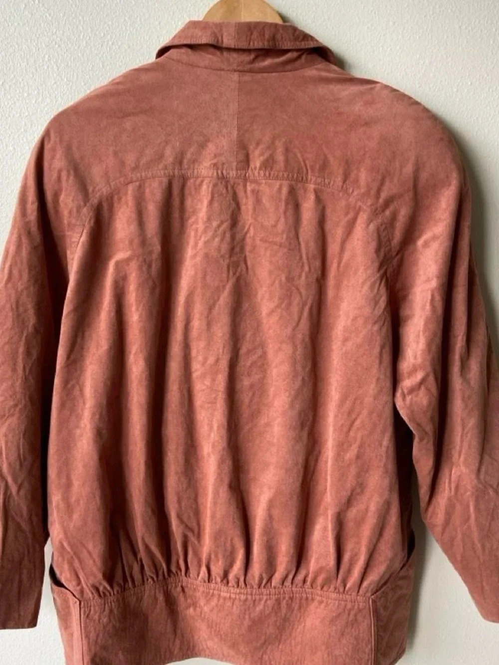 Vintage Women's Dusty Rose Suede Blazer - Relaxed Notch Collar - Picture 6 of 7